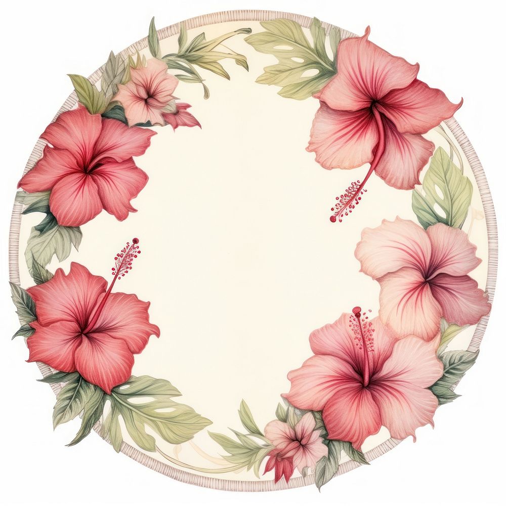 Hibiscus flower circle plant. AI | Premium Photo Illustration - rawpixel
