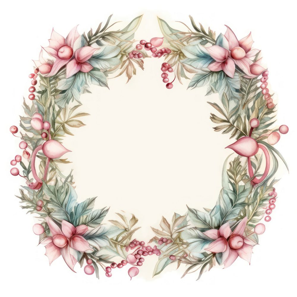 Christmas wreath pattern paper plant. AI generated Image by rawpixel.