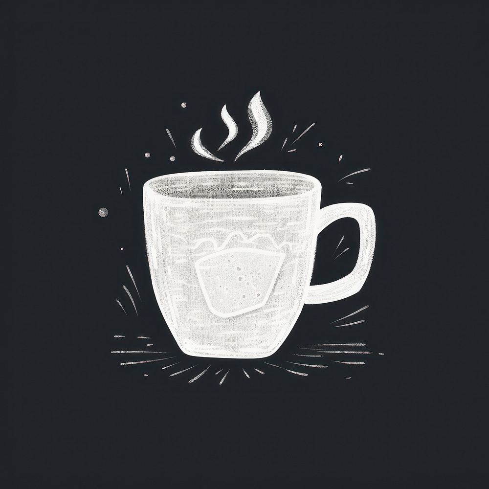 Chalk style coffee cup drawing sketch drink.