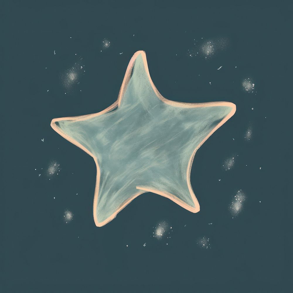 Chalk style star symbol echinoderm astronomy.