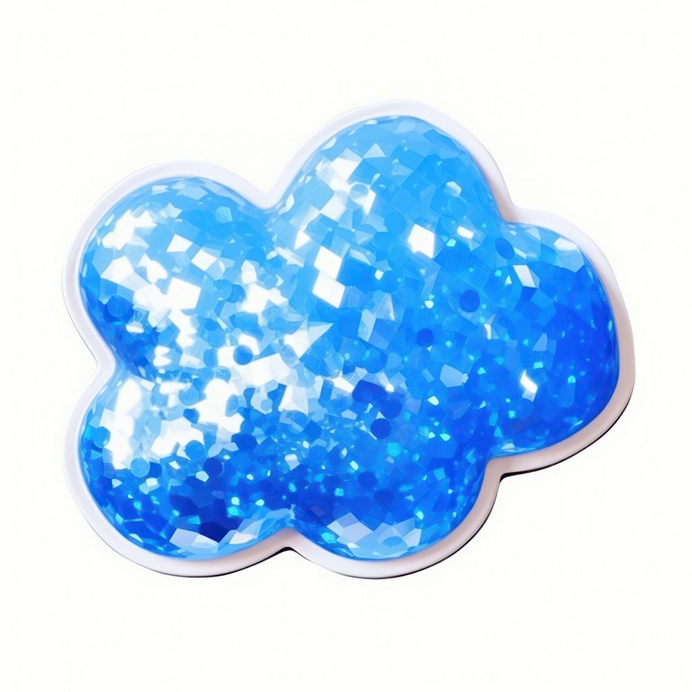 Cloud glitter shape blue. AI generated Image by rawpixel.