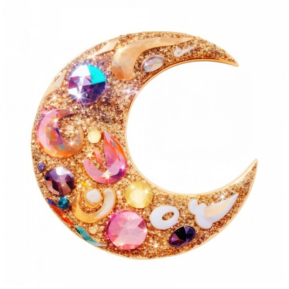 Moon gemstone jewelry glitter. AI generated Image by rawpixel.