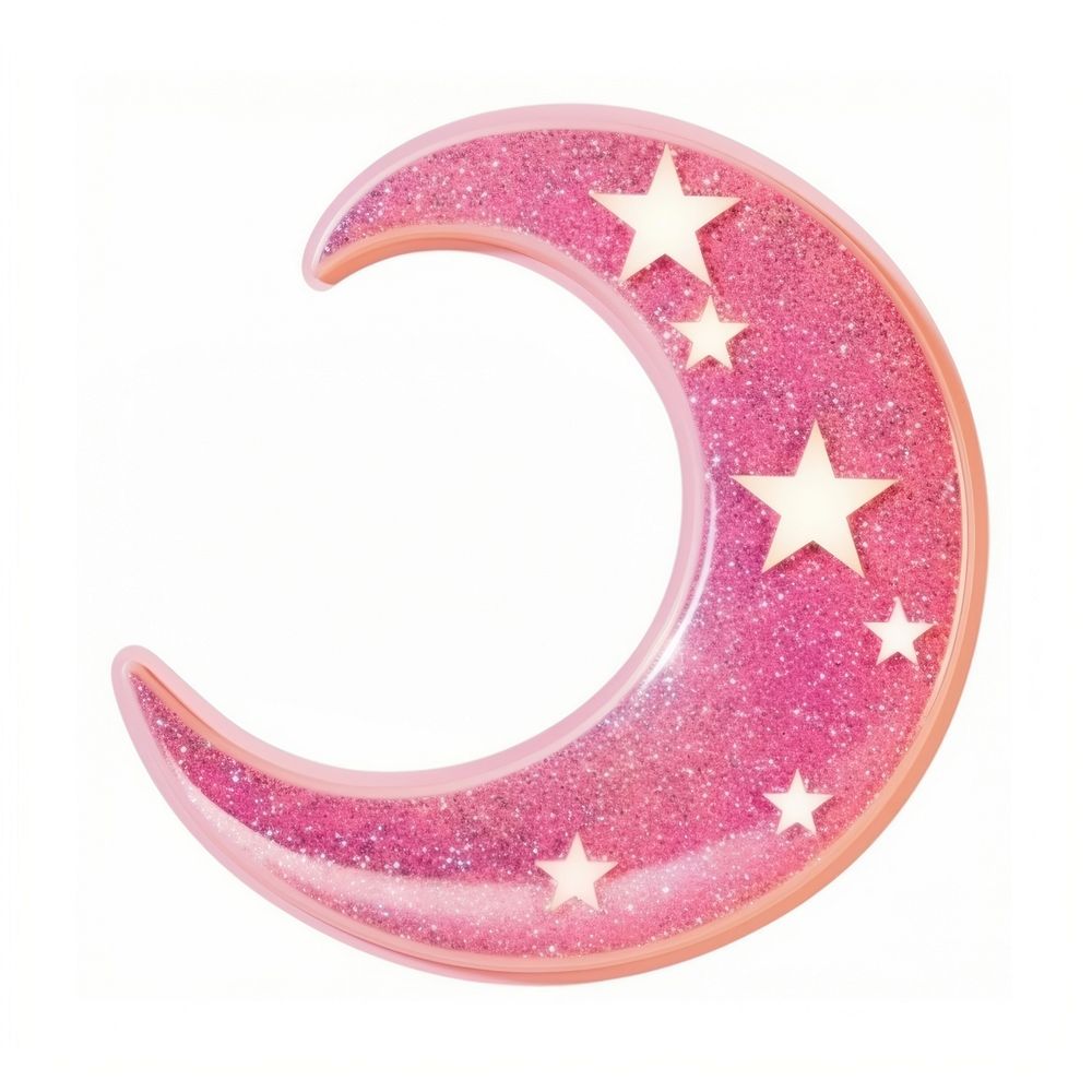 Moon astronomy glitter shape. AI generated Image by rawpixel.