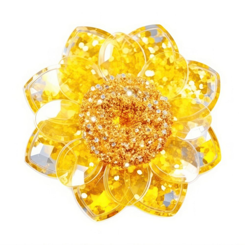 Sunflower jewelry brooch white background. AI generated Image by rawpixel.