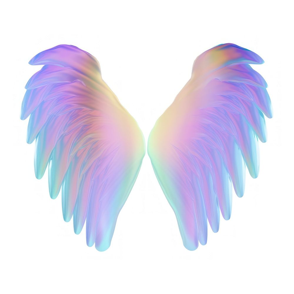 A holography wings angel bird white background.