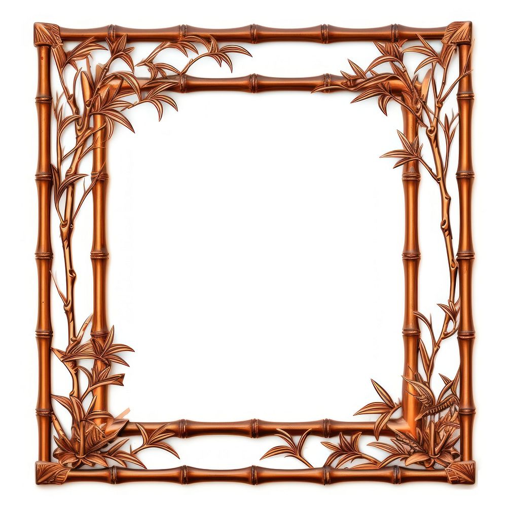 Nouveau art of bamboo frame white background rectangle furniture.