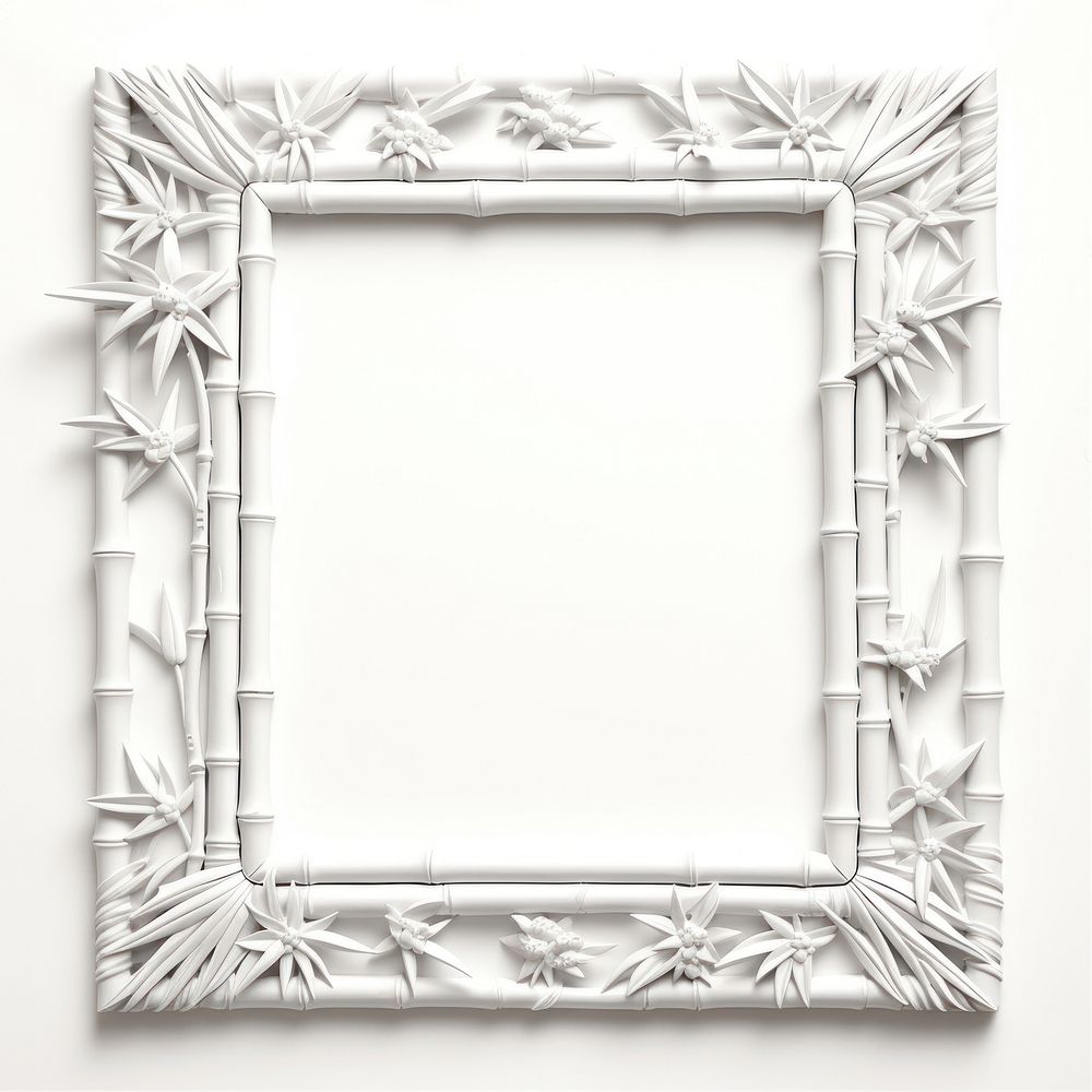 Nouveau art of bamboo frame backgrounds white white background.