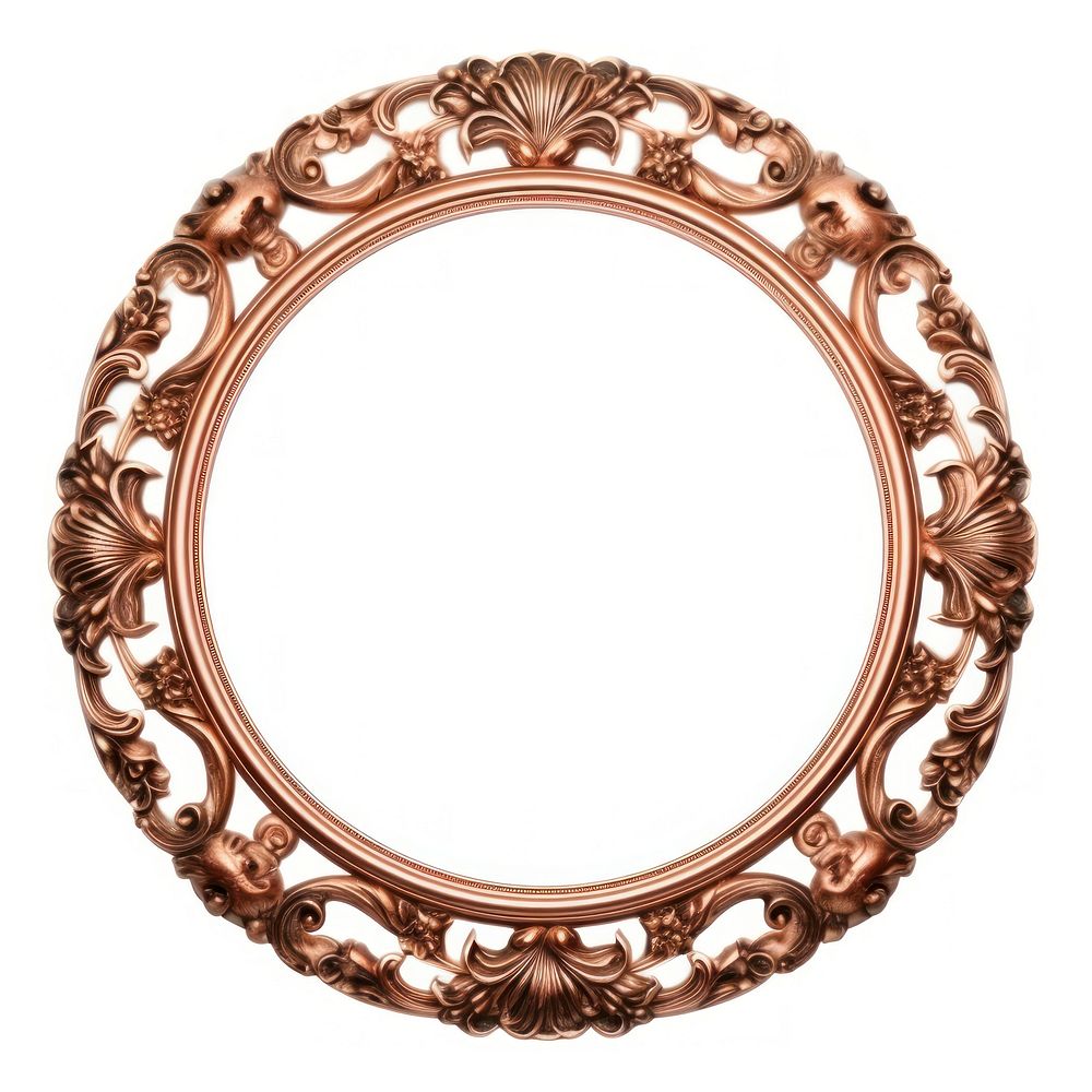 Nouveau art of circle frame jewelry locket copper.