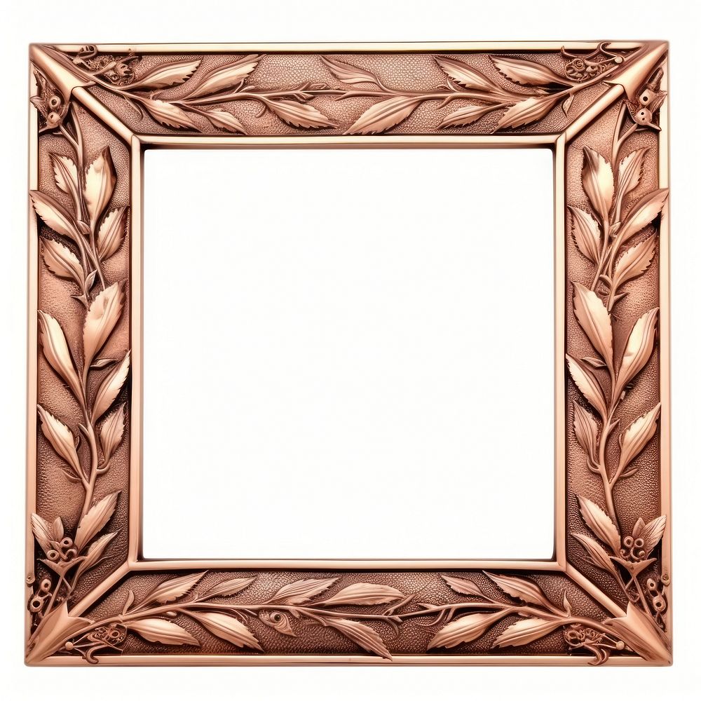 Nouveau art of laurel frame wood white background rectangle.