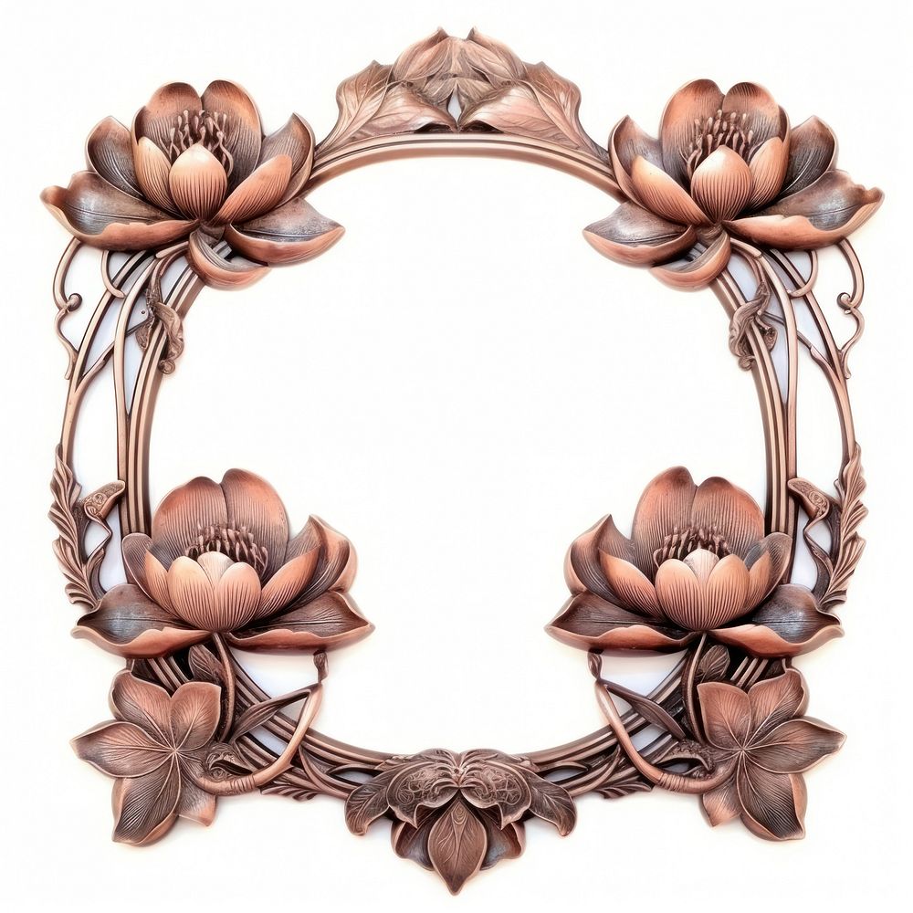 Nouveau art of lotus frame jewelry copper flower.