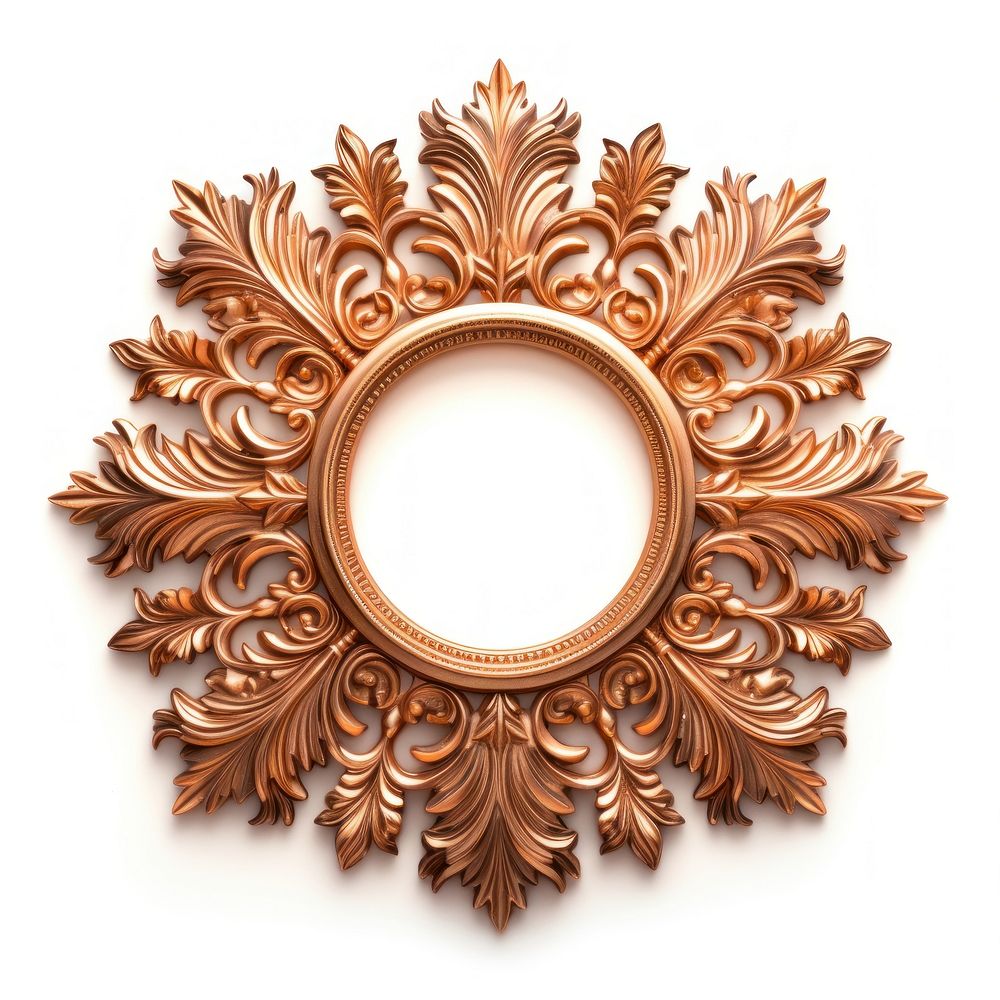 Nouveau art of sun burst frame jewelry brooch copper.