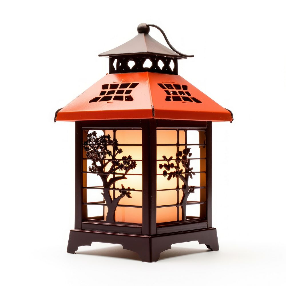 Japan lantern outdoors lamp white background.