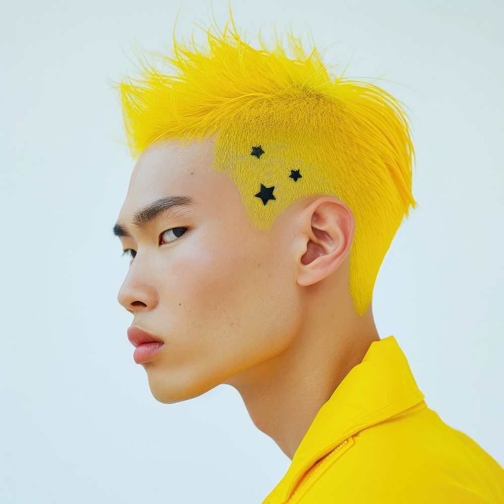 Korean man portrait fashion yellow.