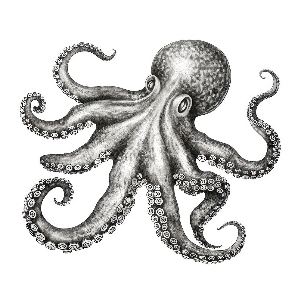 Octopus drawing animal sketch.