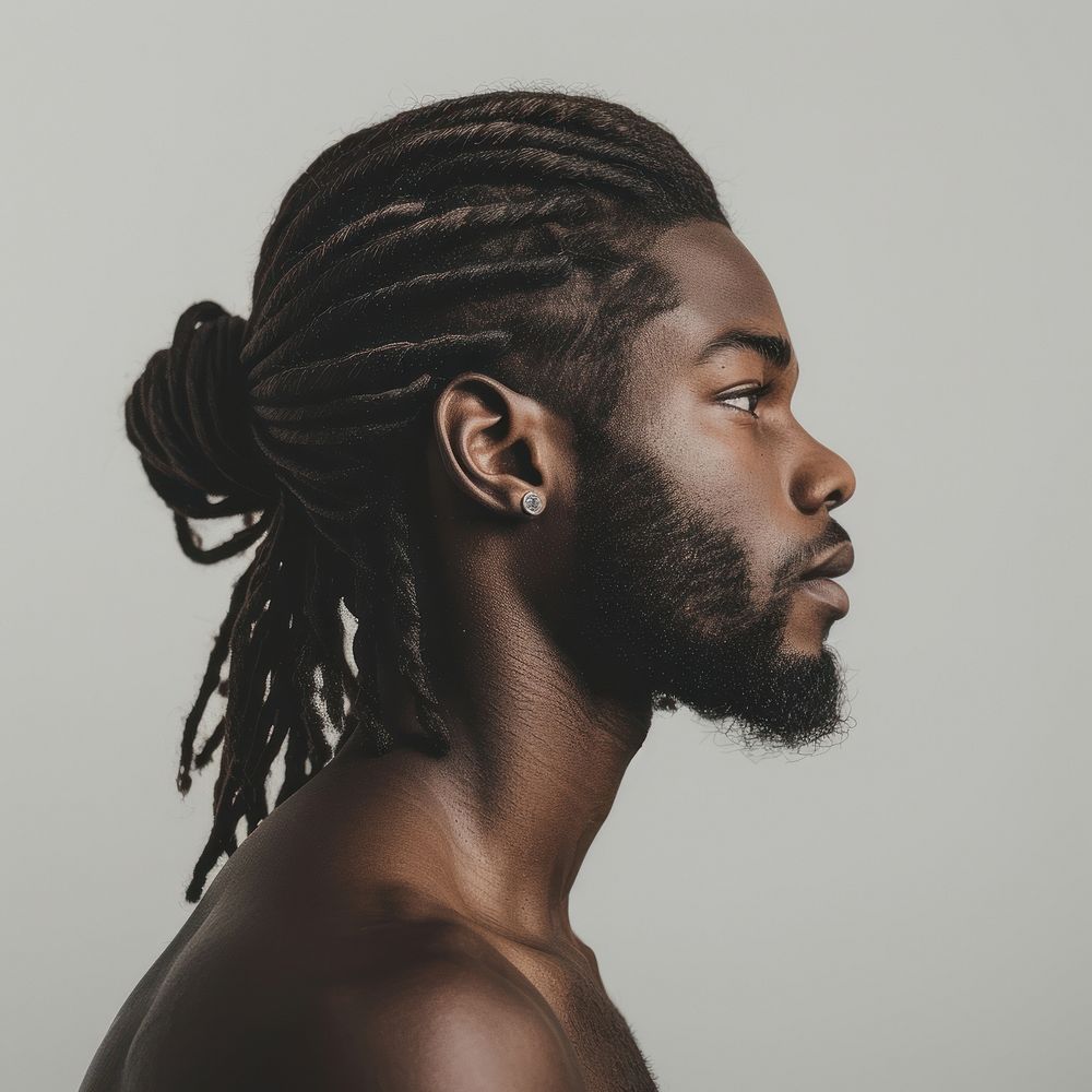 Handsome black young man portrait braid adult.
