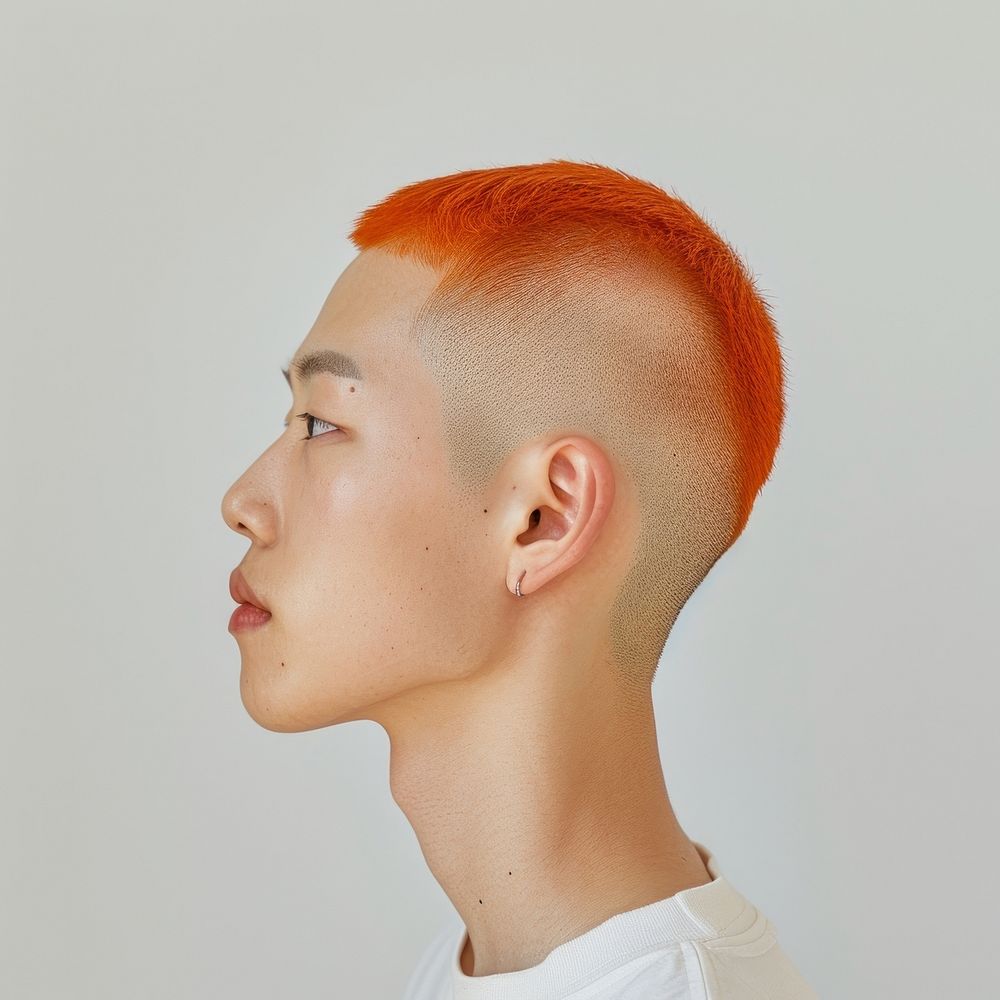 Korean man portrait fashion hair.