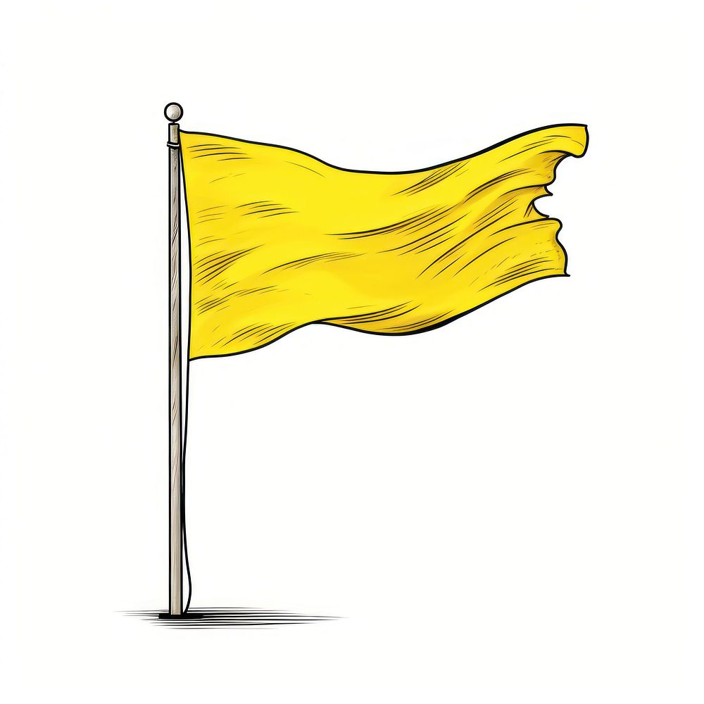 Yellow flag line white background patriotism.