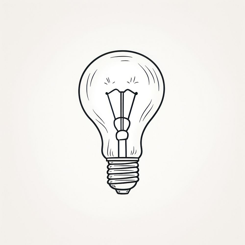 Drawing of a light bulb lightbulb line electricity.