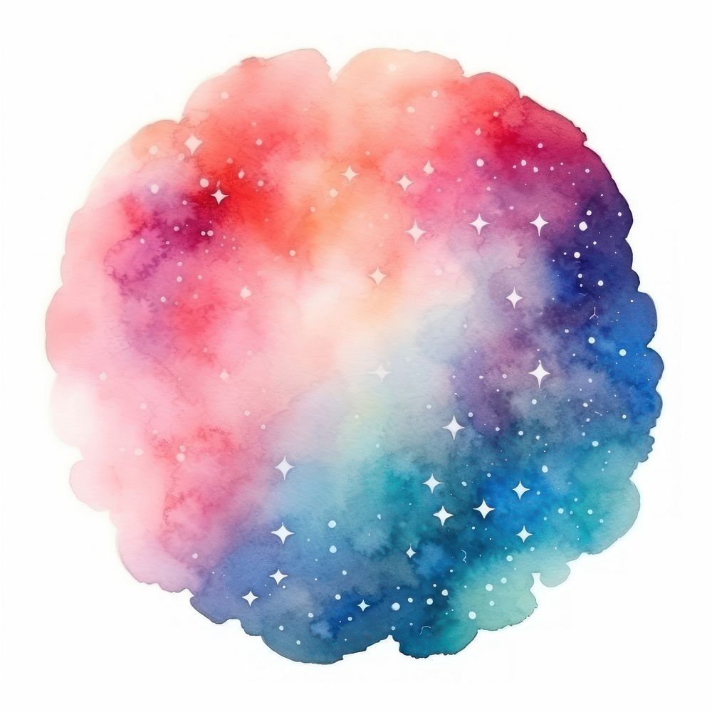 Color palette in Watercolor style galaxy star white background.