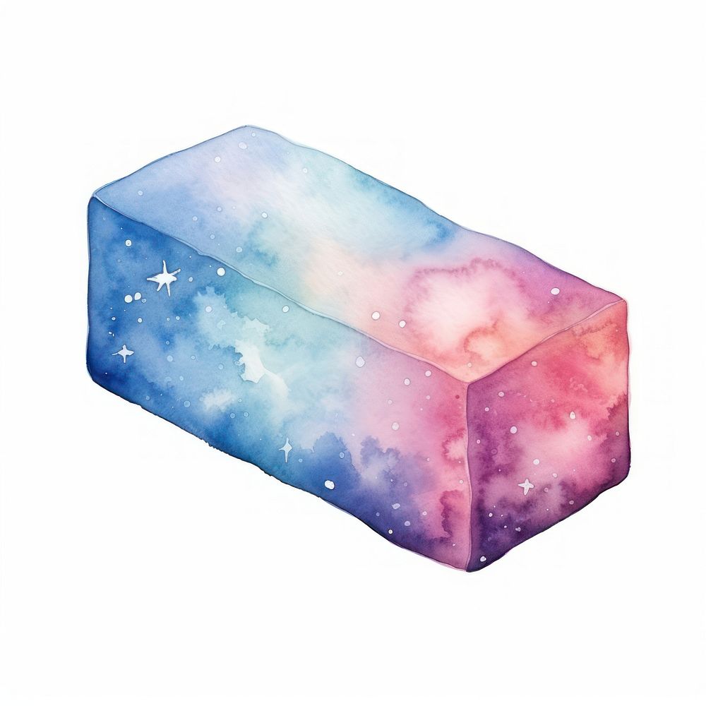 Eraser in Watercolor style star white background creativity.