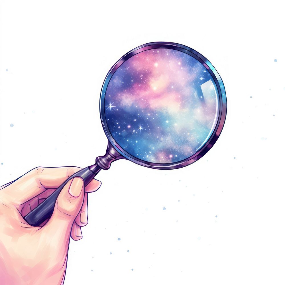 Magnifying holding galaxy star.