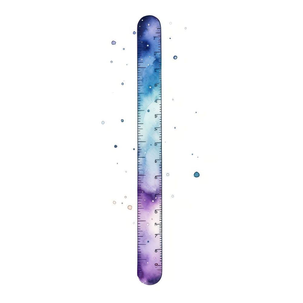 Ruler in Watercolor style white background biochemistry thermometer.