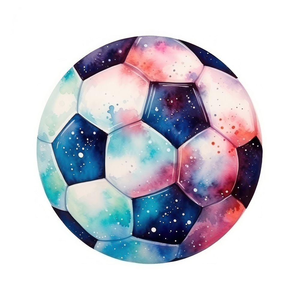 Soccer ball in Watercolor style football sphere sports.
