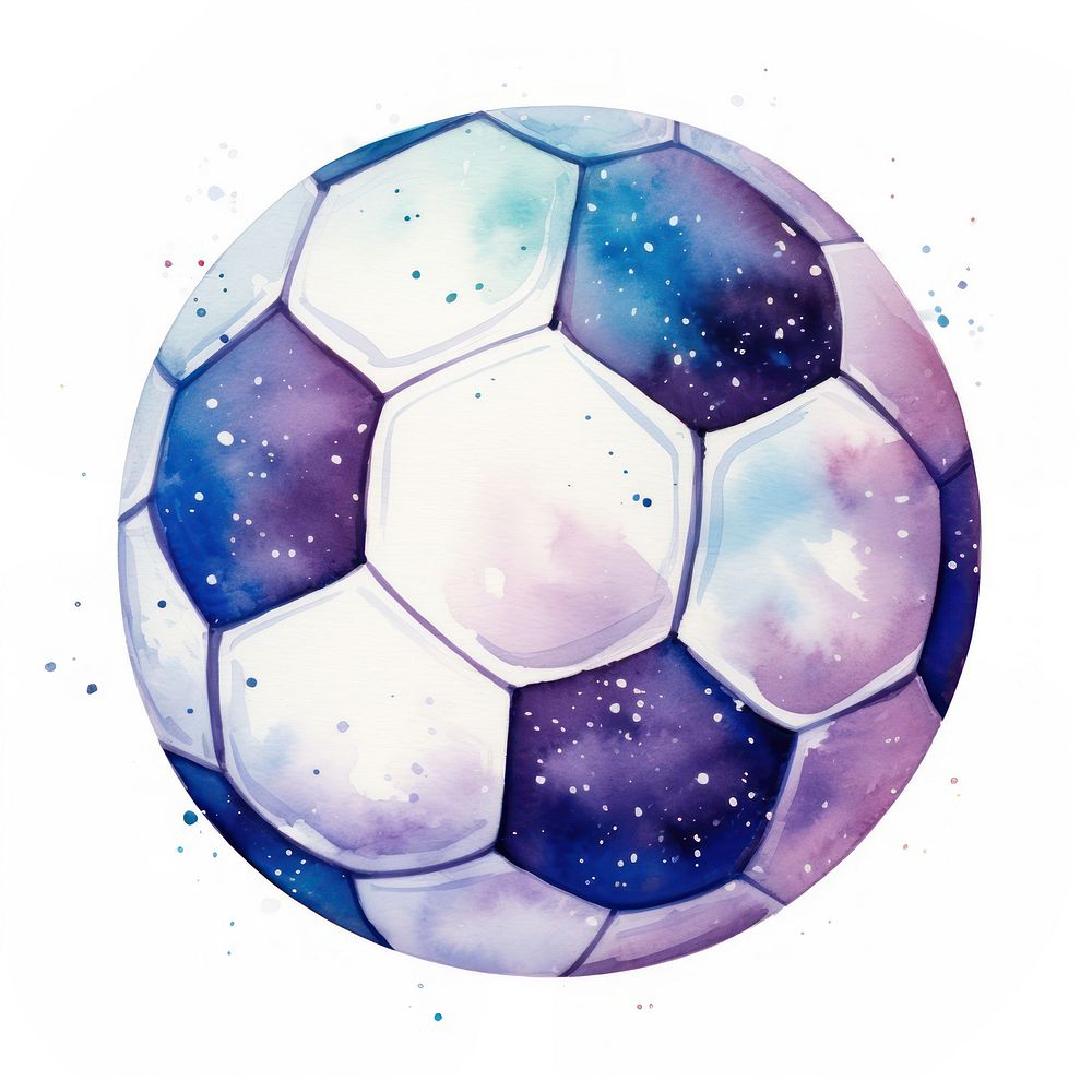 Soccer ball in Watercolor style football sphere sports.