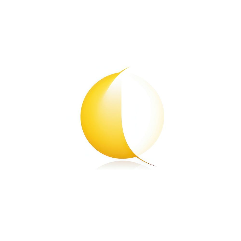 Yellow moon vectorized line logo shape white background.