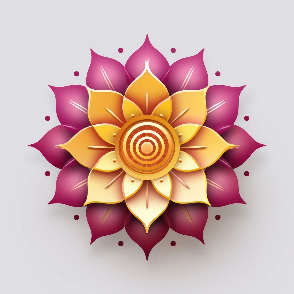 Hyper Detailed Realistic Graphic element representing of lotus graphics pattern flower.