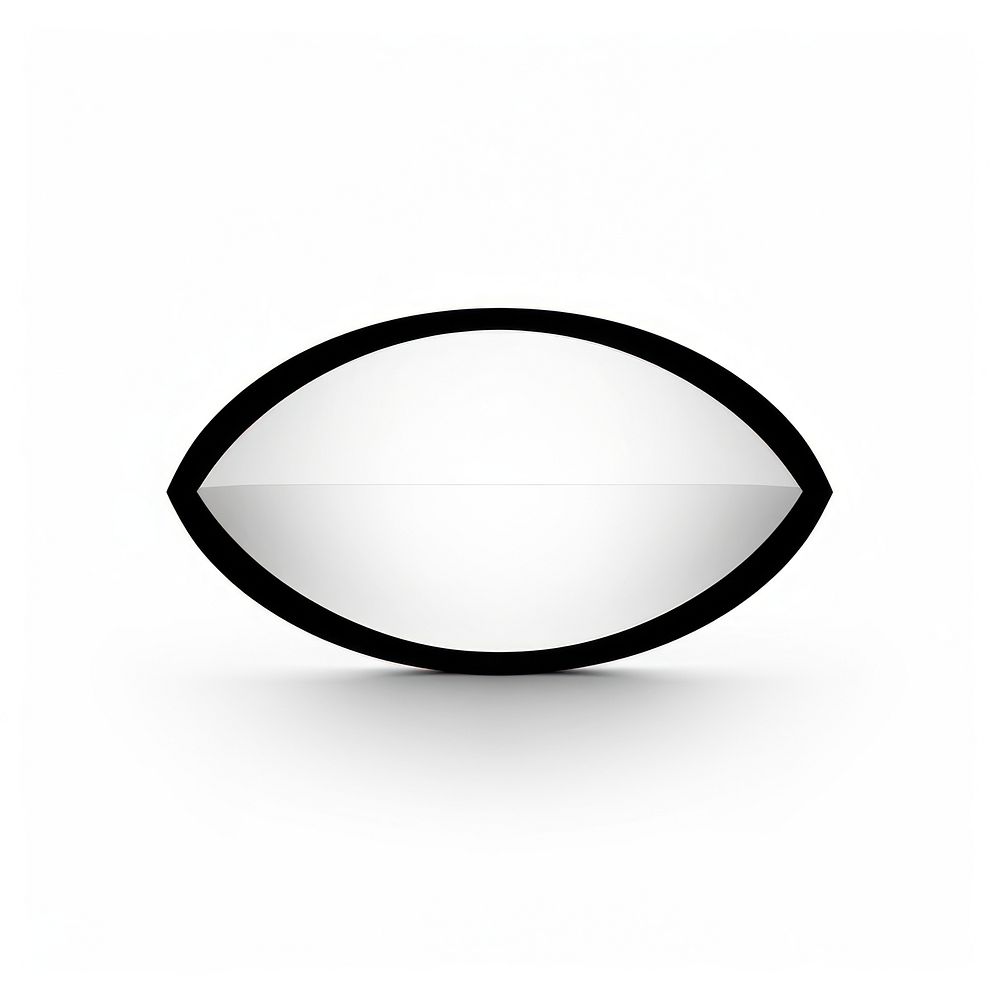 Football vectorized line shape white black.