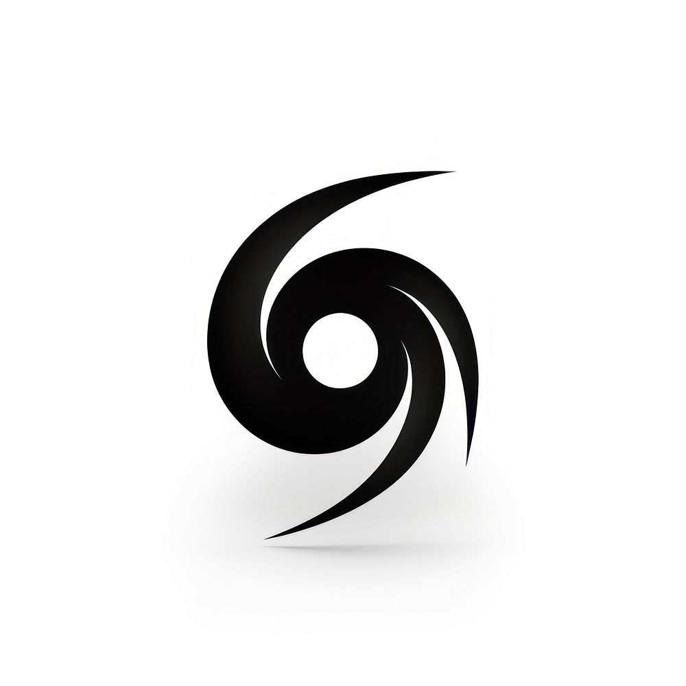 Black spiral vectorized line logo shape white background.