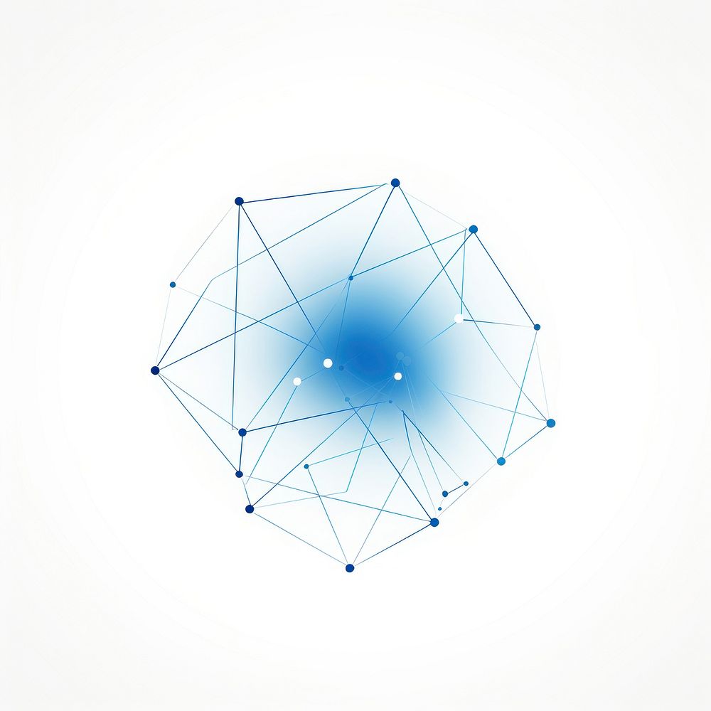 Blue network vectorized line abstract shape microbiology.