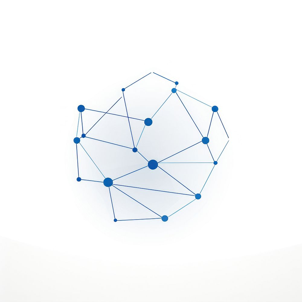 Blue network vectorized line abstract shape white background.