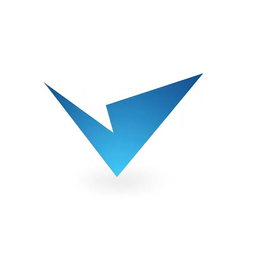 Blue arrow vectorized line logo shape white background.
