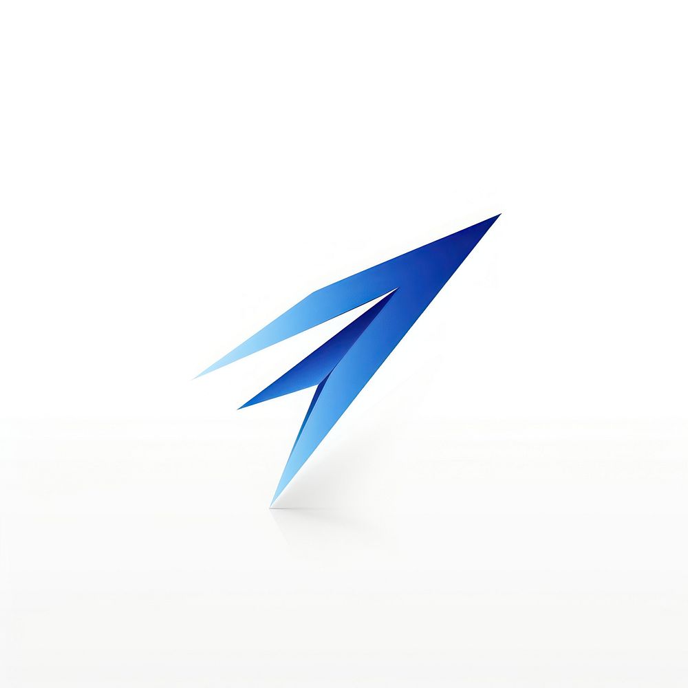Blue arrow vectorized line logo white background technology.