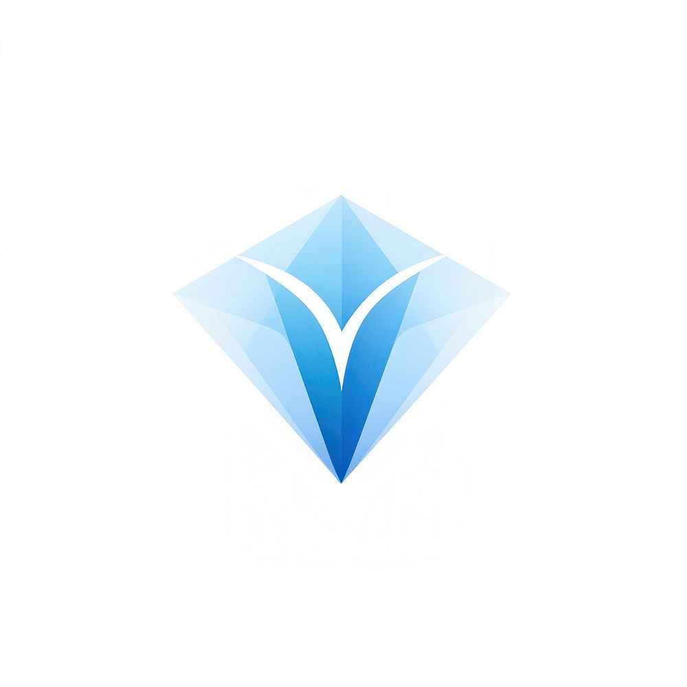 Blue diamond vectorized line logo abstract shape.