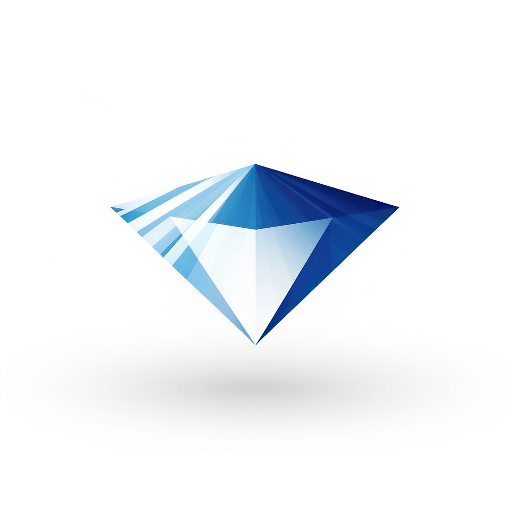 Blue diamond vectorized line jewelry shape logo.