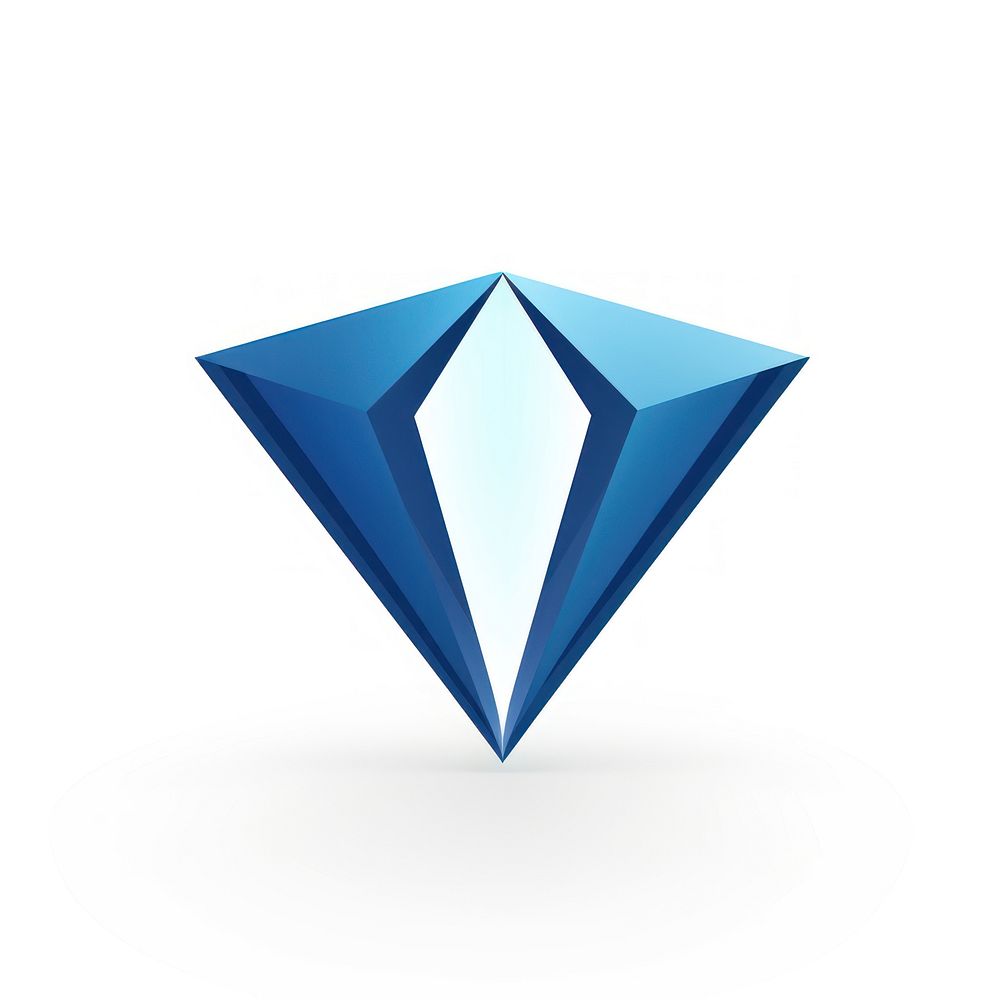 Blue diamond vectorized line gemstone jewelry shape.