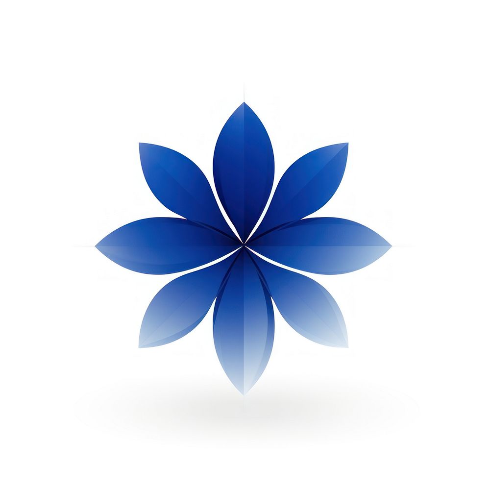 Blue flower vectorized line logo nature plant.