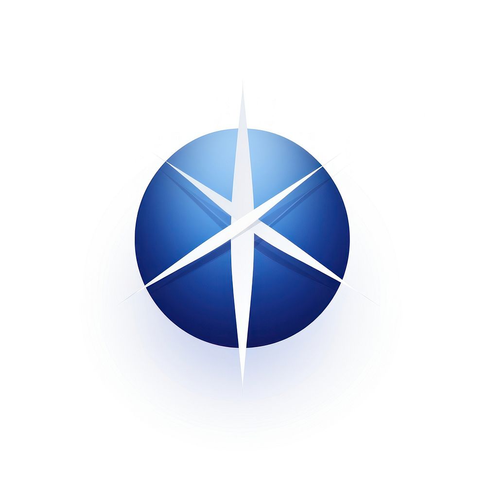 Blue round vectorized line symbol shape logo.