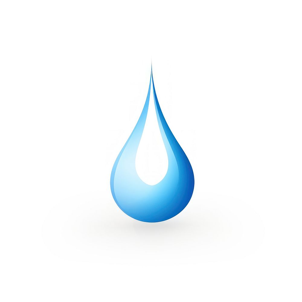 Blue water drop vectorized line logo abstract shape.