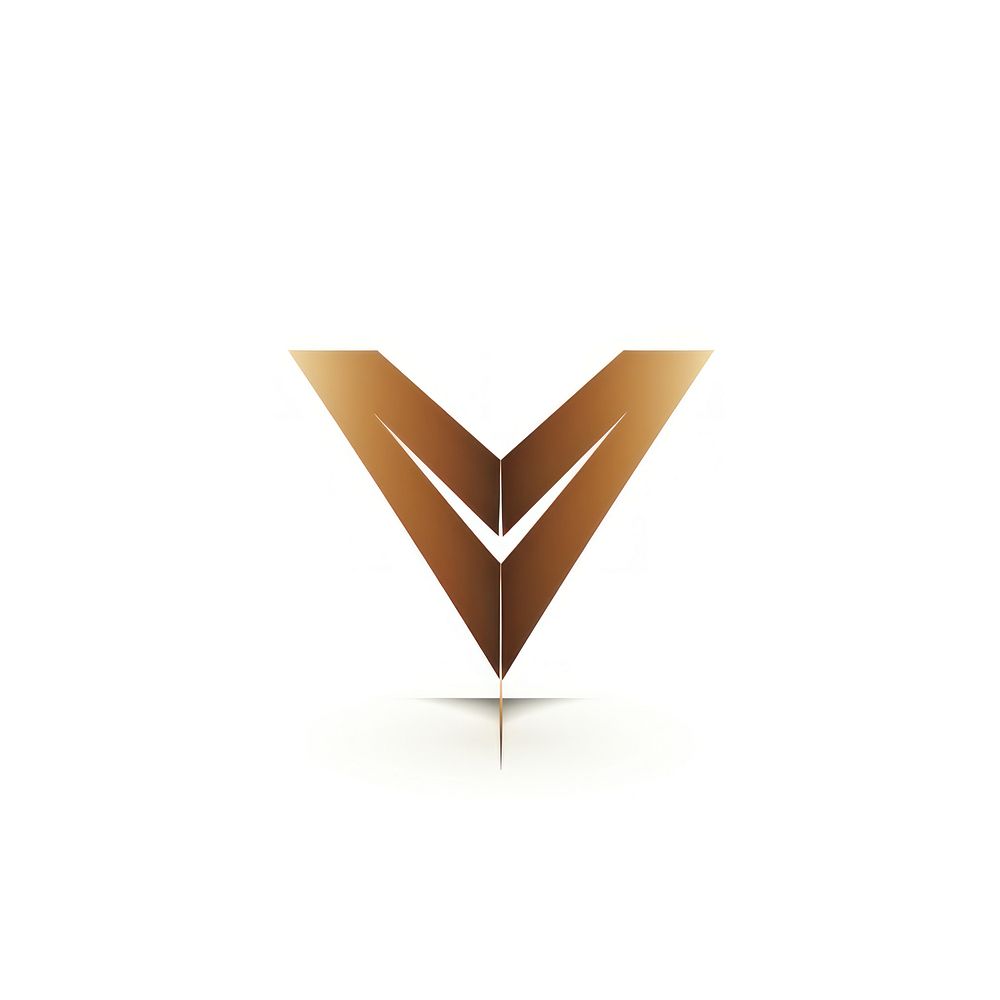 Bronze arrow vectorized line symbol shape logo.