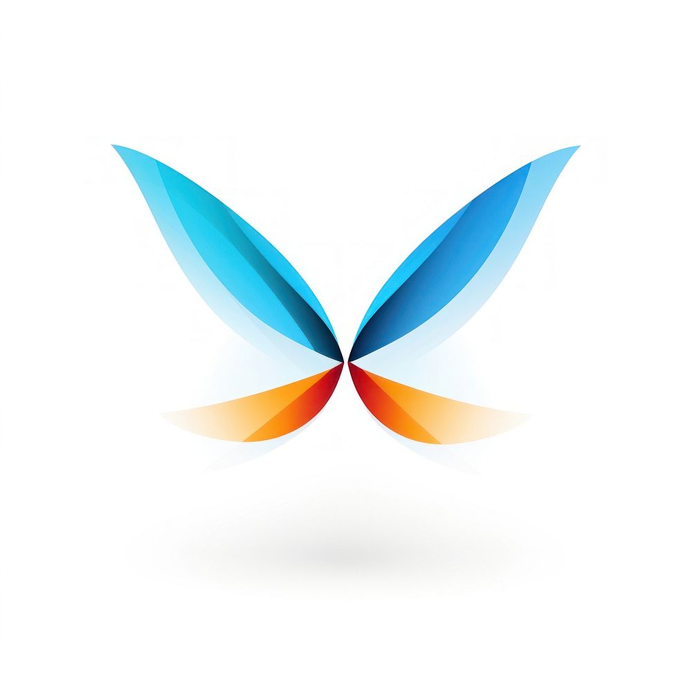 Colorful butterfly vectorized line logo abstract white background.