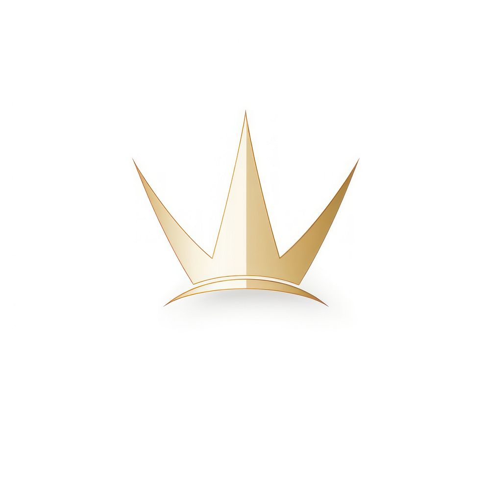 Gold crown vectorized line logo white background accessories.