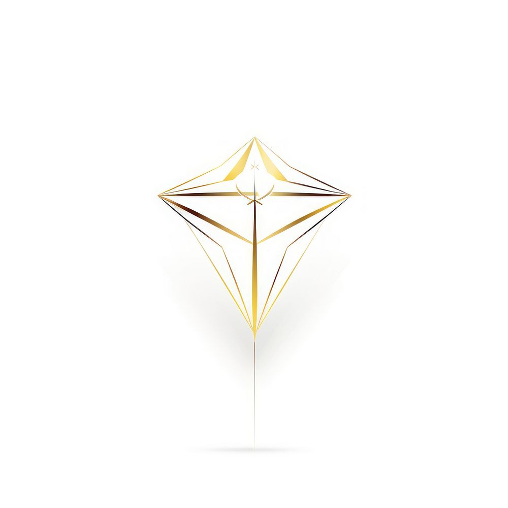 Gold diamond vectorized line abstract jewelry shape.