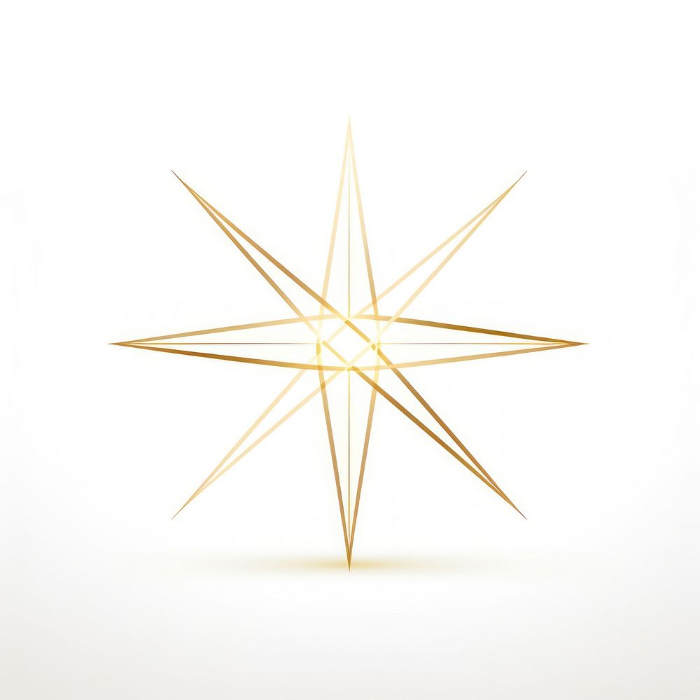 Gold geometric vectorized line abstract symbol shape.