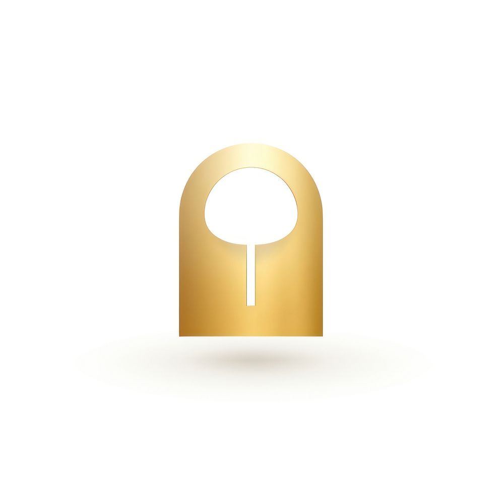 Gold lock vectorized line logo white background protection.