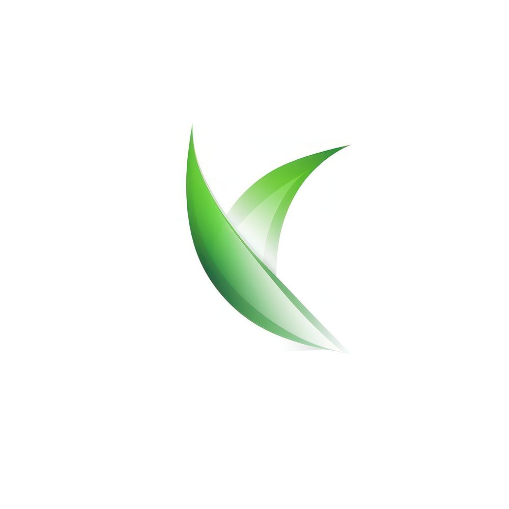 Green wind turbine vectorized line logo plant leaf.