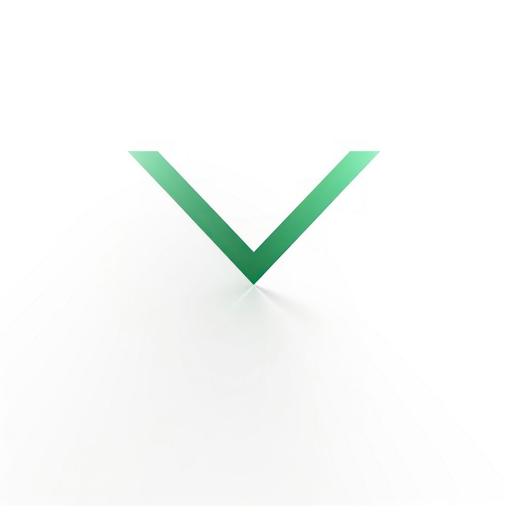 Green check mark vectorized line symbol logo white background.